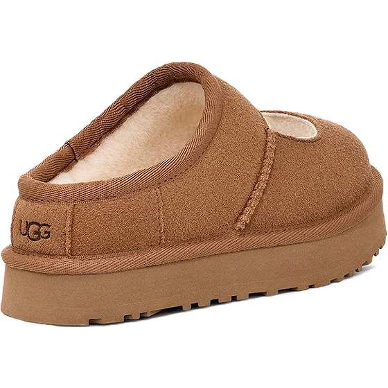 Heel of UGG Youth Bea Mary Jane Clog in Chestnut Brown Suede