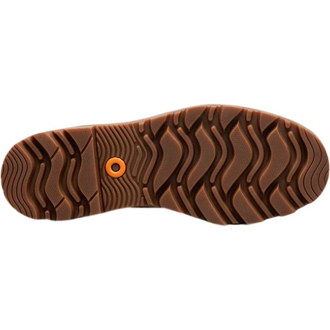 Sole of Women's Bogs Holly Zip II Boot in dark brown with tan rugged tread