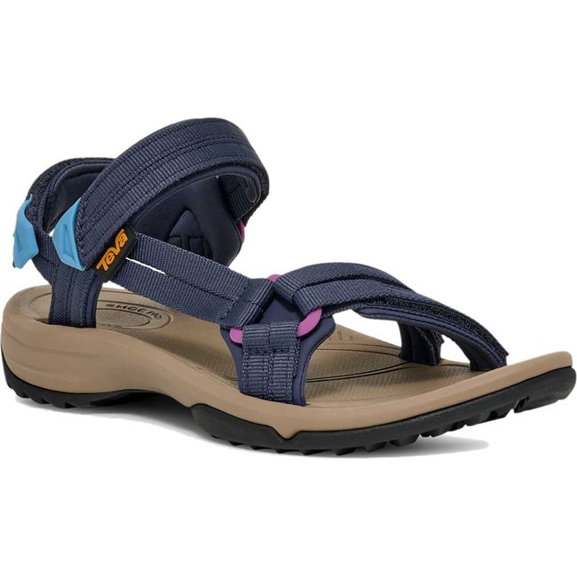 Front of Women's Teva Terra Fi Lite Sandal in Crown Navy Blue with velcro straps
