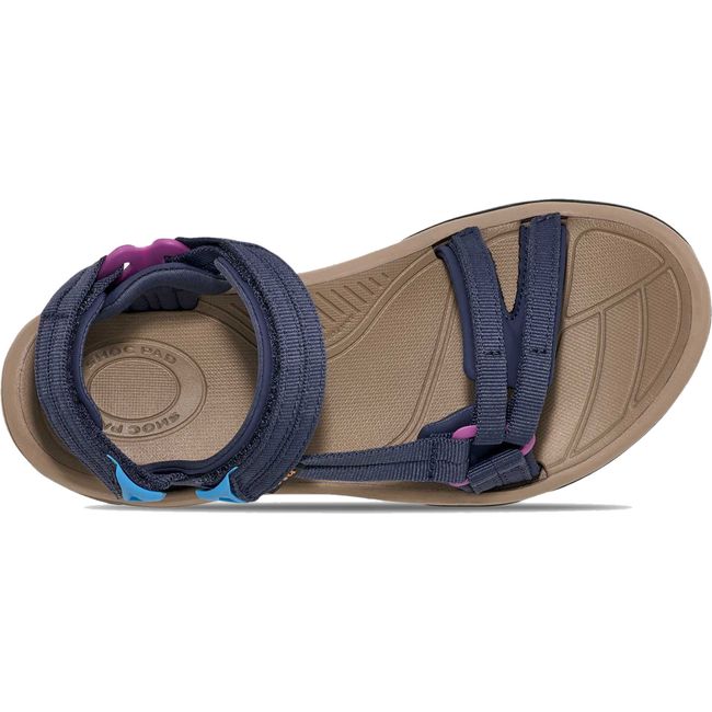 Upper of Women's Teva Terra Fi Lite Sandal in Crown Navy Blue with velcro straps