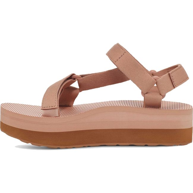 Medial side of Women's Teva Flatform Universal Sandal in Maple Sugar Lion Tan