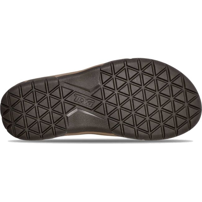 Sole of Men's Teva Langdon Sandal in Walnut Brown with three velcro straps