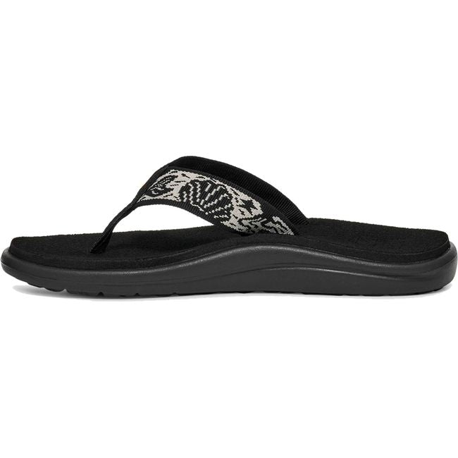 Medial side of Teva Women's Voya Flip Flop in Sirena Black