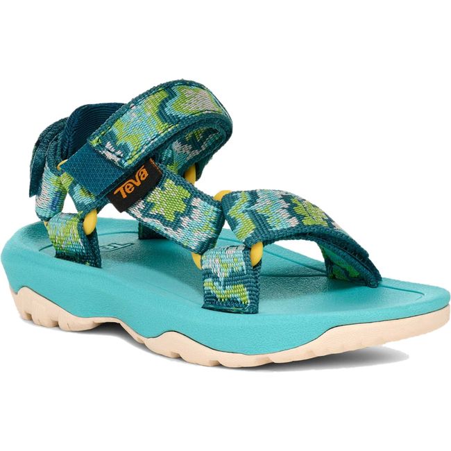 Front of Toddler Teva Hurricane XLT 2 Sandal in Neon Floral Bright Teal