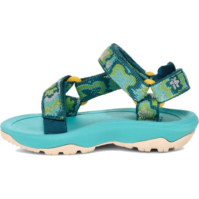 Medial side of Toddler Teva Hurricane XLT 2 Sandal in Neon Floral Bright Teal