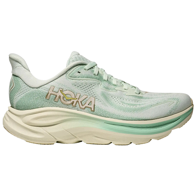 Side of Hoka Women's Clifton 10 Running Shoe in Jadeite Green