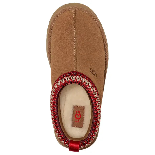 Upper of UGG Youth Tazz Slipper in Chestnut Brown Suede