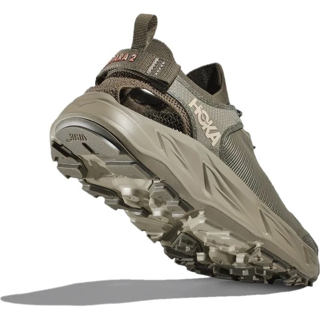 Sole of Men's Hoka Hopara 2 Hiking Sandal in Barley green and Oat Milk