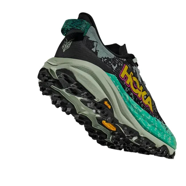 Hoka Women's Speedgoat 6 Trail Running Shoe Black/Aloe Vera 1147811-BLVR