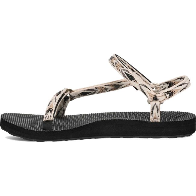 Medial side of Teva Women's Original Universal Slim Sandal in Archive Wings White and Black