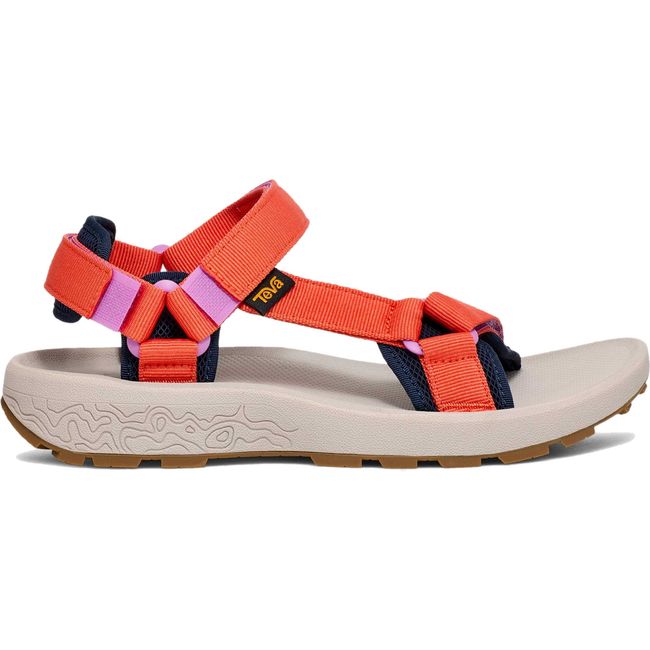 Lateral side of Women's Teva Hydratrek Water Sandal in Tigerlily neon orange