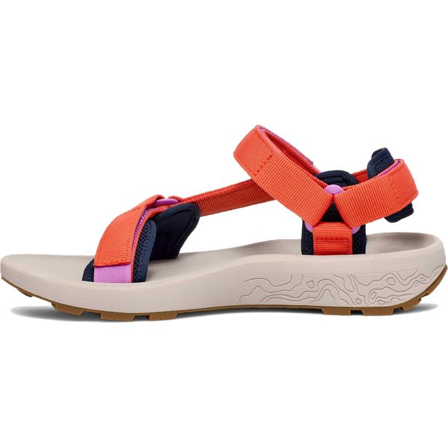 Medial side of Women's Teva Hydratrek Water Sandal in Tigerlily neon orange