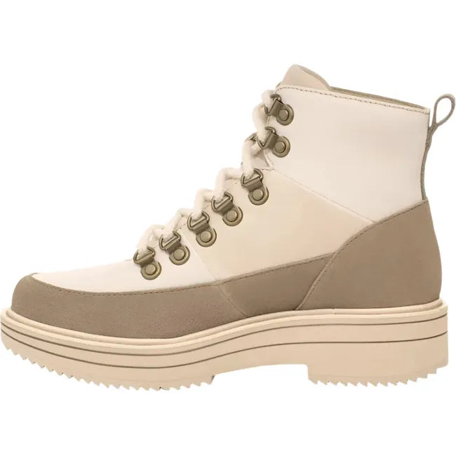 Medial side of Women's Teva Midform Boot Patchwork Waterproof in neutral multi colors