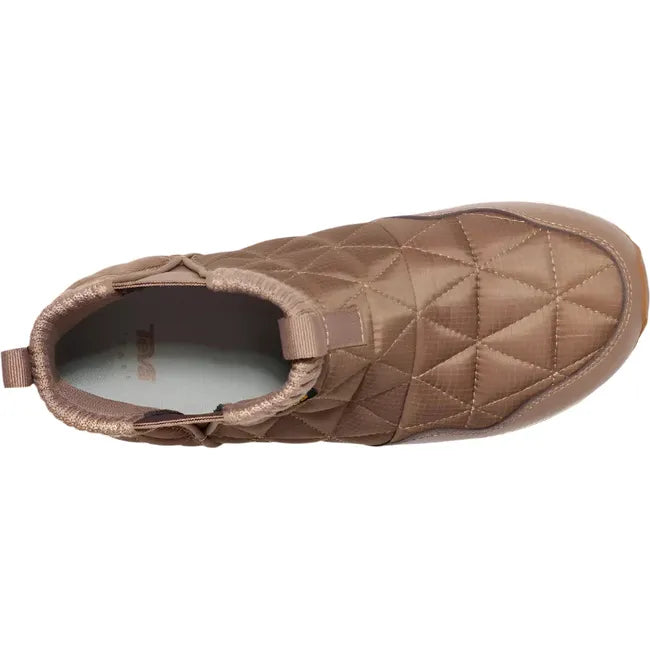 Top of Women's Teva ReEmber Mid Platform bootie in caribou brown with slip on closure