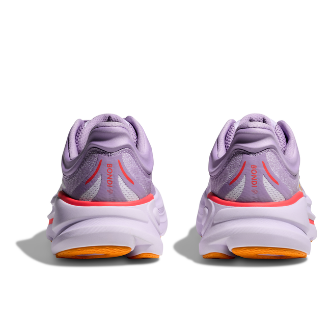 Heels of Women's Hoka Bondi 9 Running Shoes in purple with thick cushioned midsoles