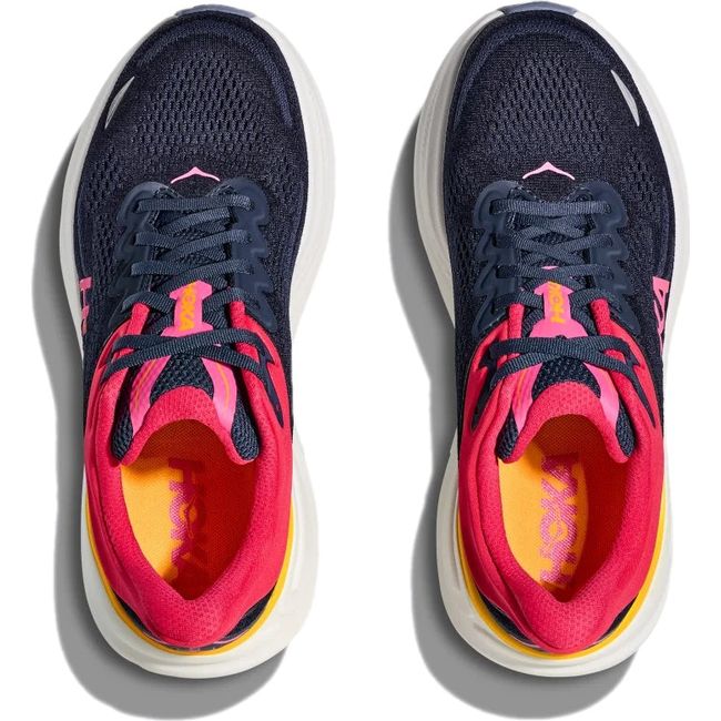 Top down view of Hoka Women's Bondi 9 Running Shoe in Varsity Navy Nautical Dusk