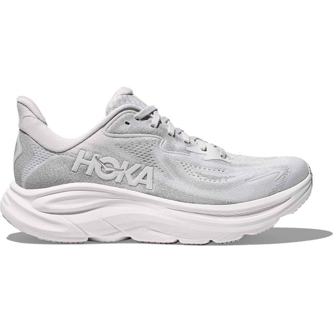Lateral side of Women's Hoka Clifton 10 Running Shoe in Cosmic Grey Stardust