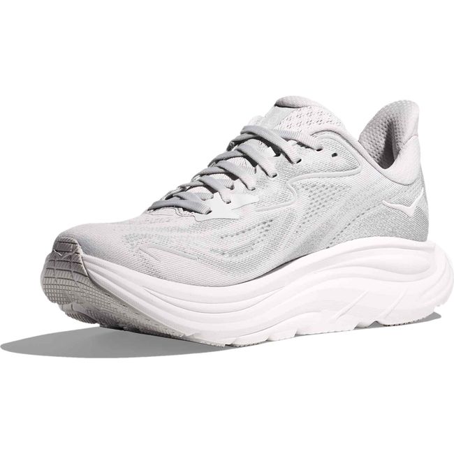 Medial side of Women's Hoka Clifton 10 Running Shoe in Cosmic Grey Stardust