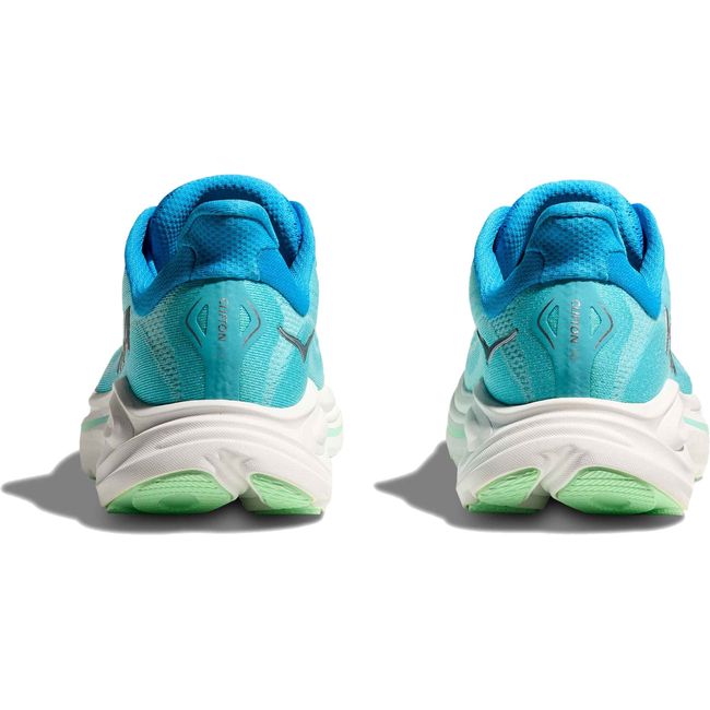 Heels of Women's Hoka Clifton 10 Running Shoes in skyward blue