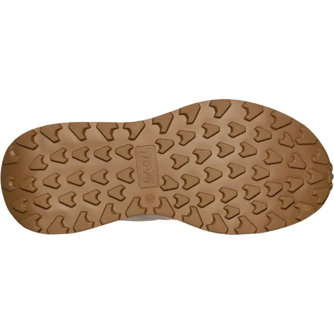 Sole of Women's Waterproof Teva Ellwood Mid Boot in light neutral colors with tan sole