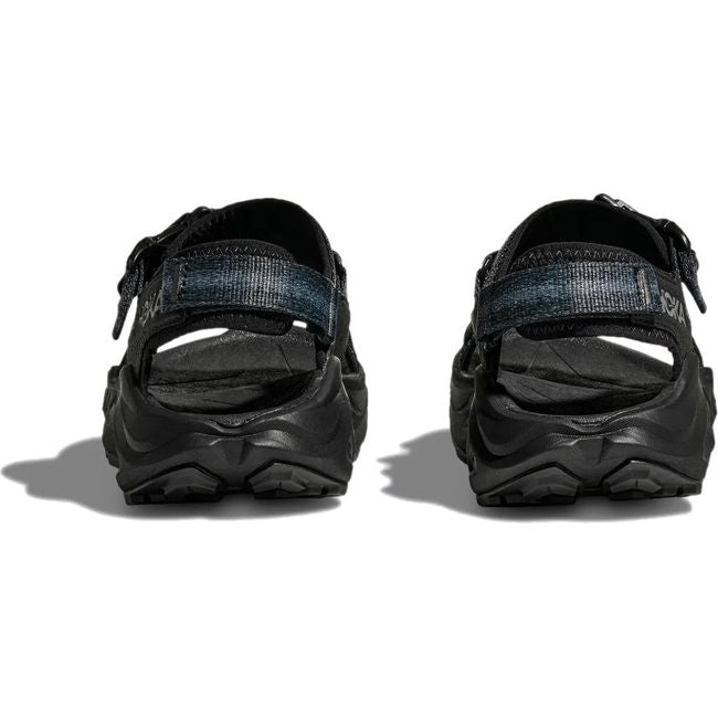 Heels of Men's Hoka Infini Hike TC Hiking Sandals in all Black