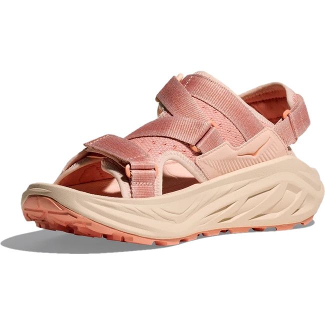 Medial side of Women's Hoka Infini Hike TC Hiking Sandal in Dawn Light Pink and Vanilla