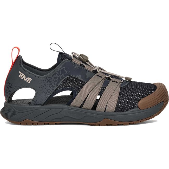 Lateral side of Men's Teva Hydratrek Closed Toe Water Sandal in Dark Shadow Navy Blue