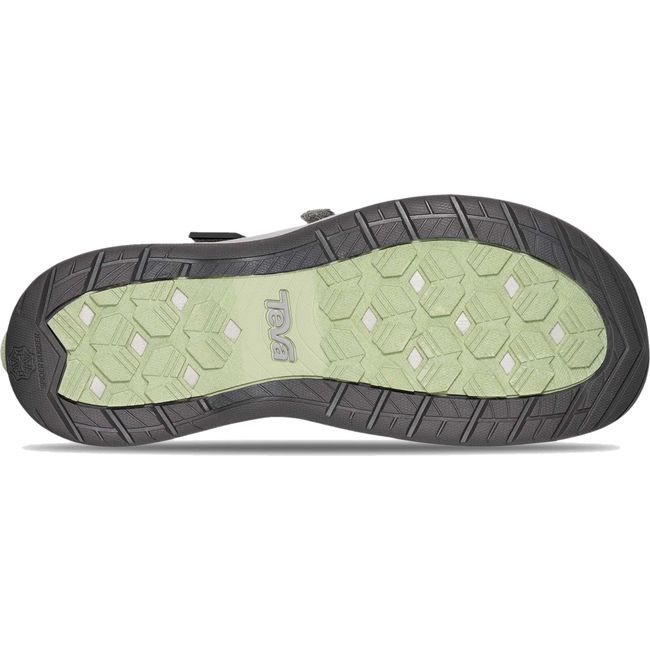 Sole of Women's Teva Tirra Sport Closed ToeHiking Sandal in Drizzle grey and green