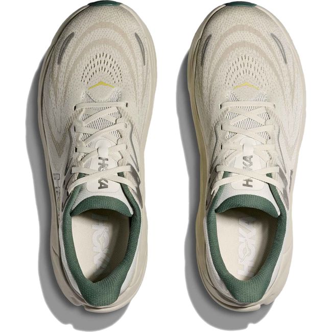 Lace up upper of Men's Hoka Arahi 8 Running Shoes in Truffle Salt Oyster Mushroom Beige