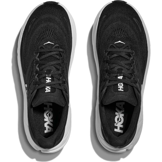 Lace up upper of Men's Hoka Arahi 8 Running Shoes in Black and White