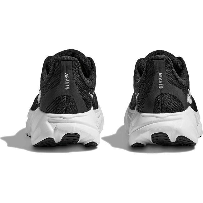 Heels of Men's Hoka Arahi 8 Running Shoes in Black and White