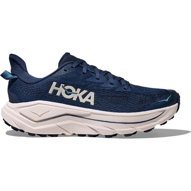 Side of Hoka Women's Challenger 8 Trail Running Shoe in Midnight Blue
