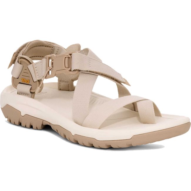 Front angled view of Women's Teva Hurricane Terra Dactyl Hiking Sandal in Birch Beige