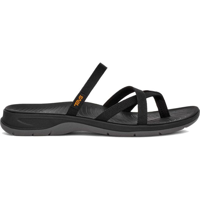 Lateral side of Teva Women's TirraTraveler Flip Flop in Black