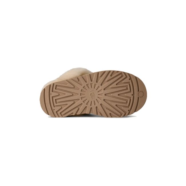 Sole of UGG Kids' Disquette Slipper in sand beige