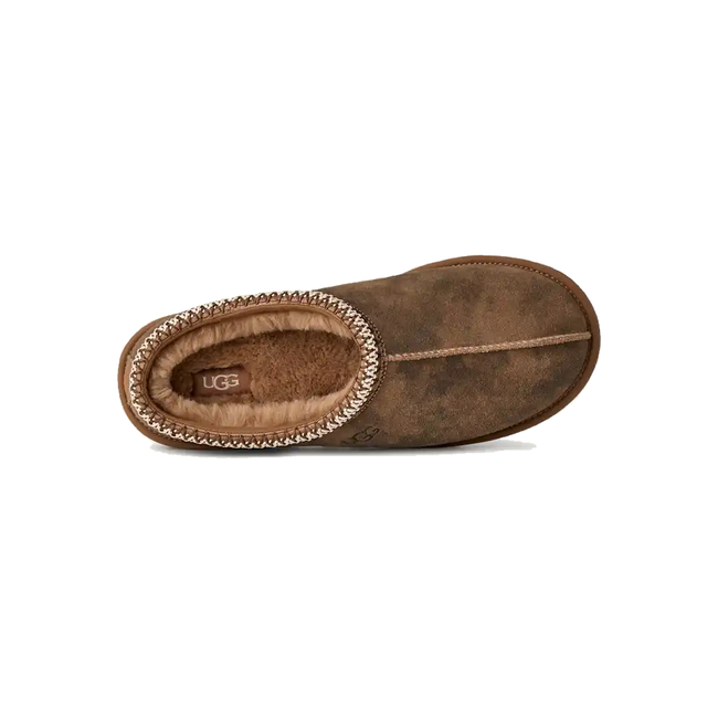 Top of UGG Men's Tasman Baxter Slipper in Chestnut brown