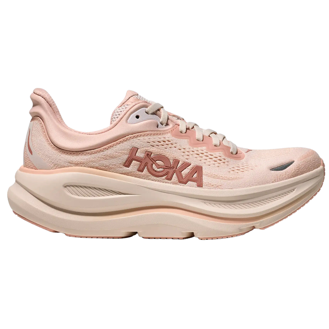 Side of Hoka Women's Bondi 9 Running Shoe in Rose Latte