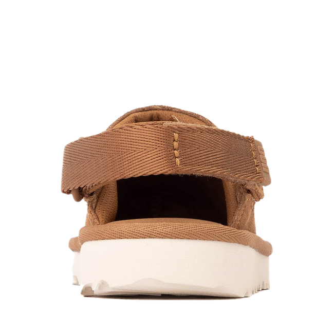 Heel of UGG Kid's Goldenstar Clog in Chestnut Backstrap down
