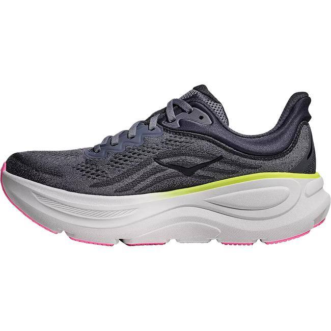 Medial side of Hoka Women's Bondi 9 Running Shoe in Charcoal Grey
