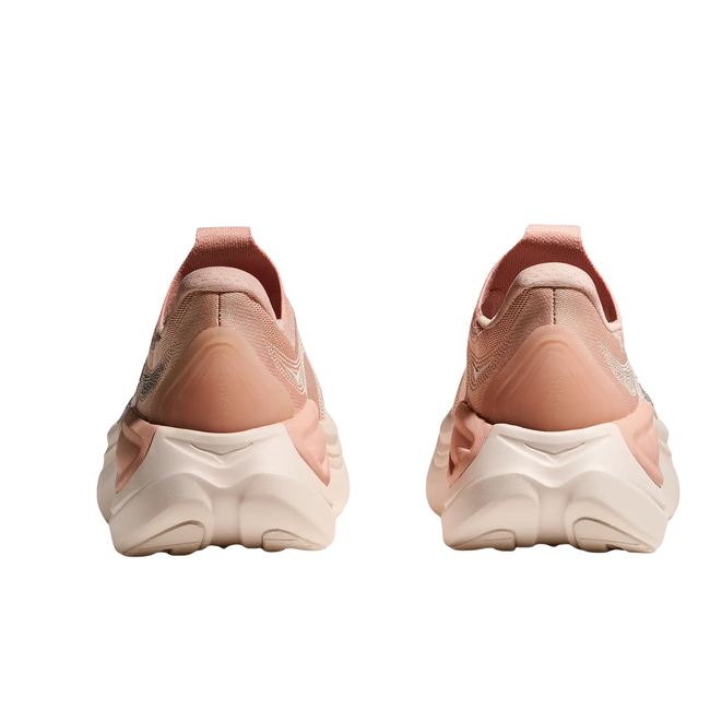 Heels of Hoka Women's Skyward Laceless Active Recovery Shoe in Rose Latte Pink