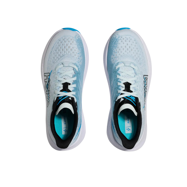Tops of Hoka Women's Mach 6 Running Shoe in Tundra Blue