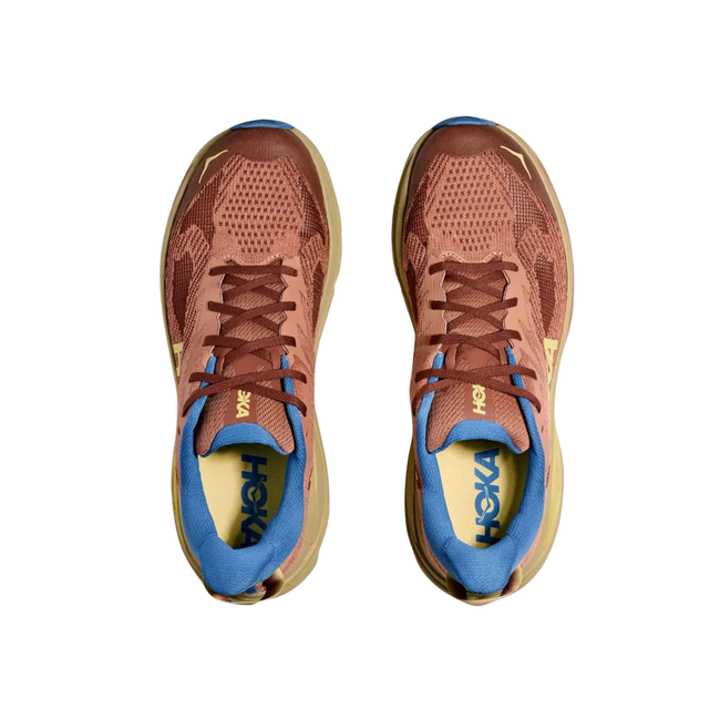 Tops of Hoka Men's Challenger 8 Trail Running Shoe in Maple Cardamom