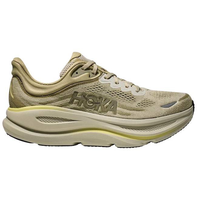 Side of Hoka Men's Bondi 9 Running Shoe in Grassland