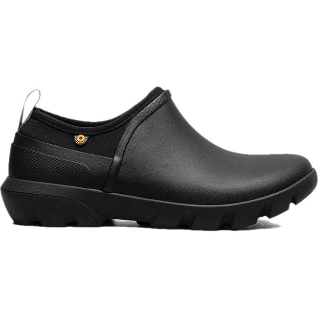 Lateral side of Women's Bogs Sauvie II Slip On Rubber Shoe in all black