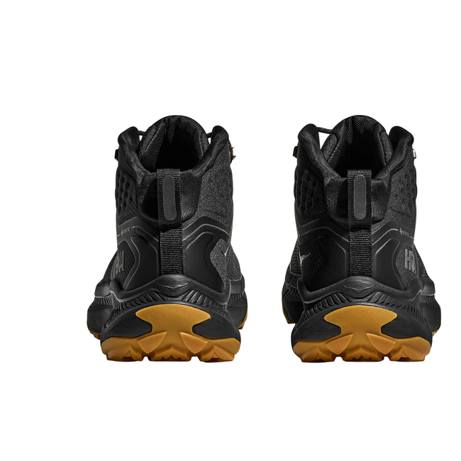 Heels of Hoka Men's Transport Hike GTX Hiking Boot in All Black