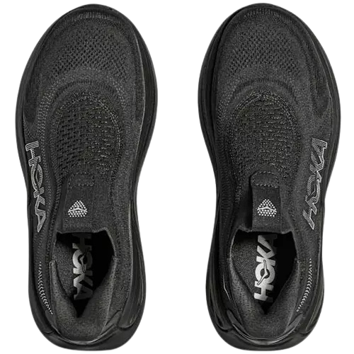 Tops of Hoka Women's Skyward Laceless Active Recovery Shoe in Black