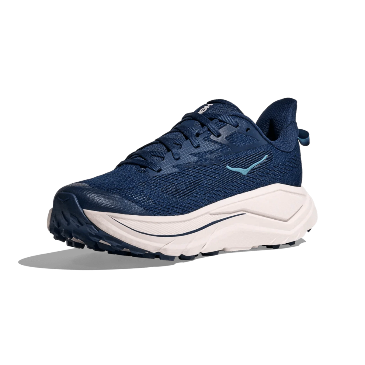 Medial side of Hoka Women's Challenger 8 Trail Running Shoe in Midnight Blue