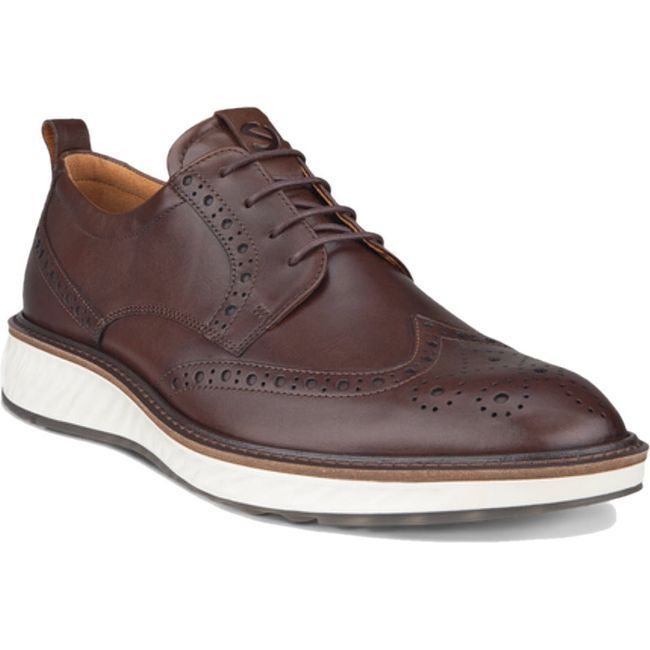 ECCO Men's ST.1 Hybrid Wingtip Cocoa Brown Dress Shoe ECCO Men's ST.1 Hybrid Wingtip Cocoa Brown Dress Shoe