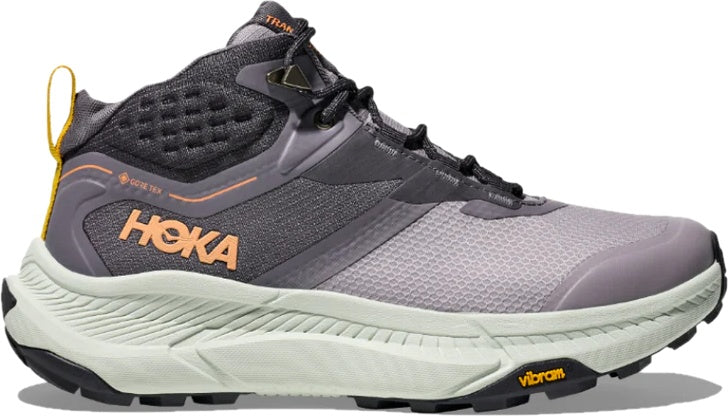 Side of Hoka Women's Transport Hike GORE-TEX Hiking Boot in Grey Skies