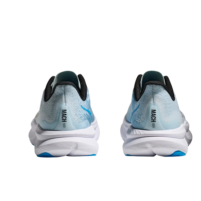 Heels of Hoka Women's Mach 6 Running Shoe in Tundra Blue